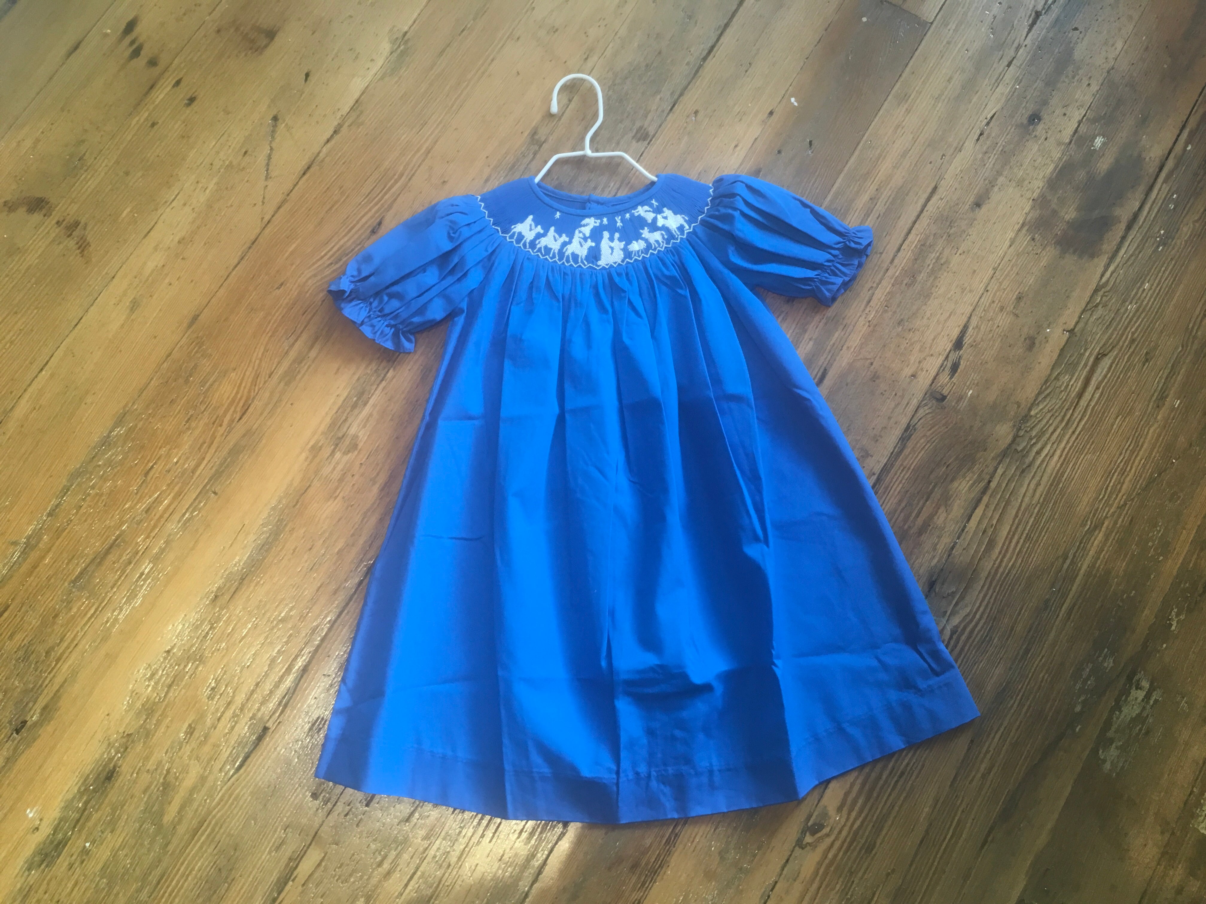 christmas nativity smocked dress