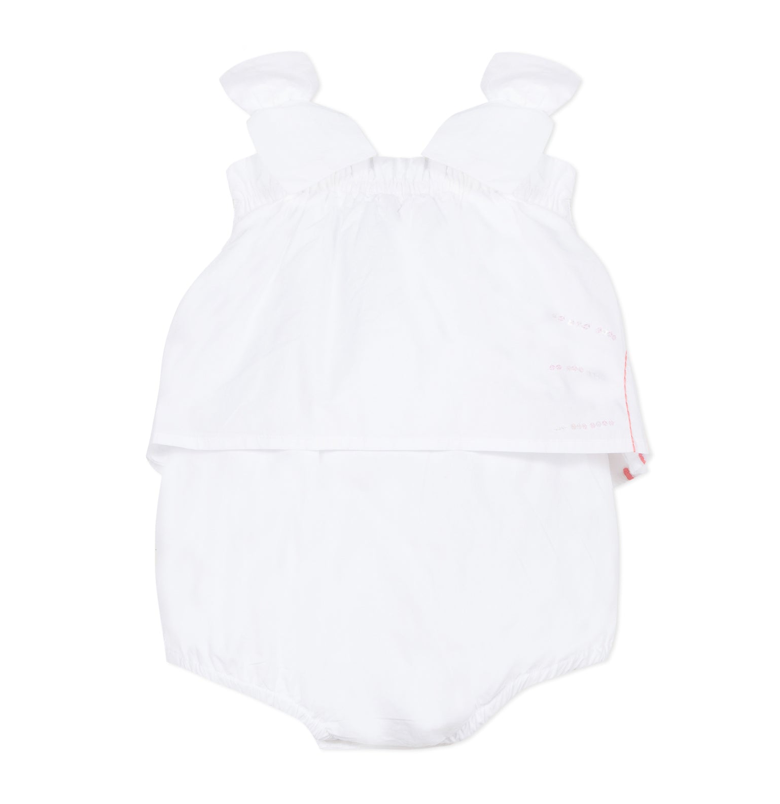 Baby Girls White Bow Romper