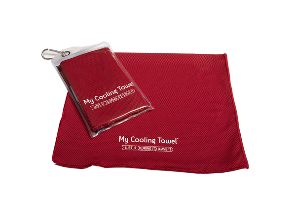 red cooling towel