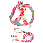 pet harness and leash red with 1.5m leash / XS DIVA Pet "Tropical Baby!" Harness (With Or Without Leash) -The Palm Beach Baby