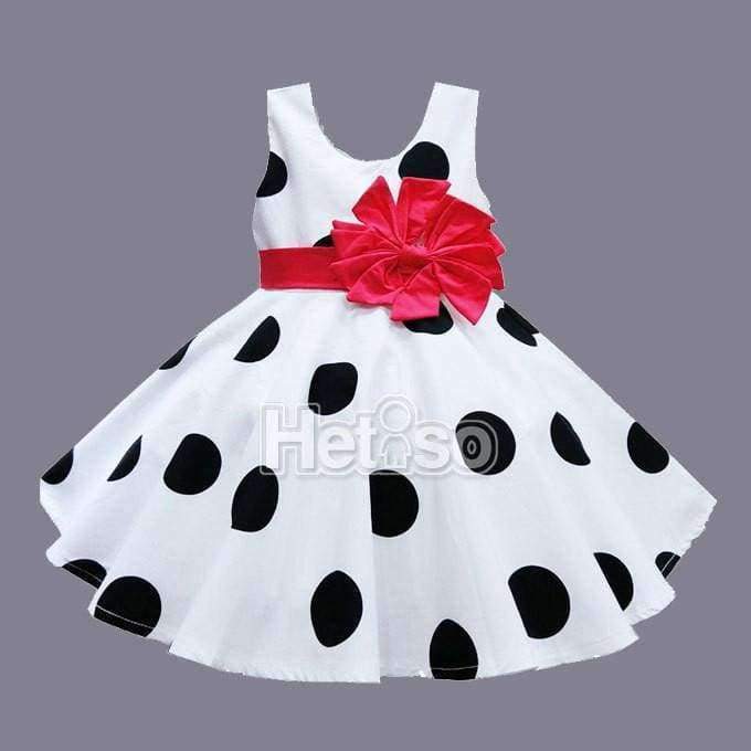 girls black and white polka dot dress