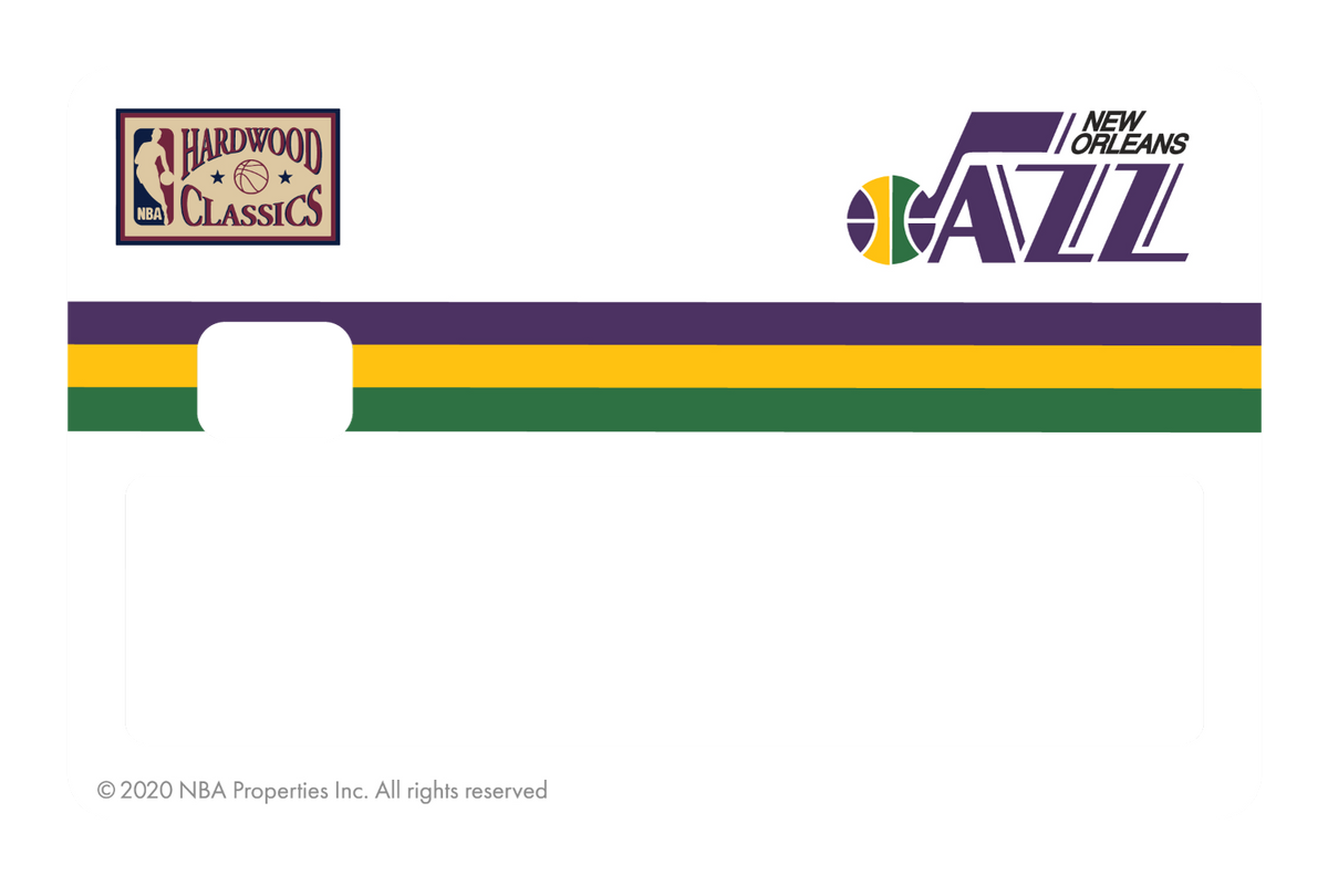 Credit Debit Card Skins | Cucu Covers - Customize Any Bank Card - Utah Jazz: Retro Courtside Hardwood Classics Full Cover / Small Chip