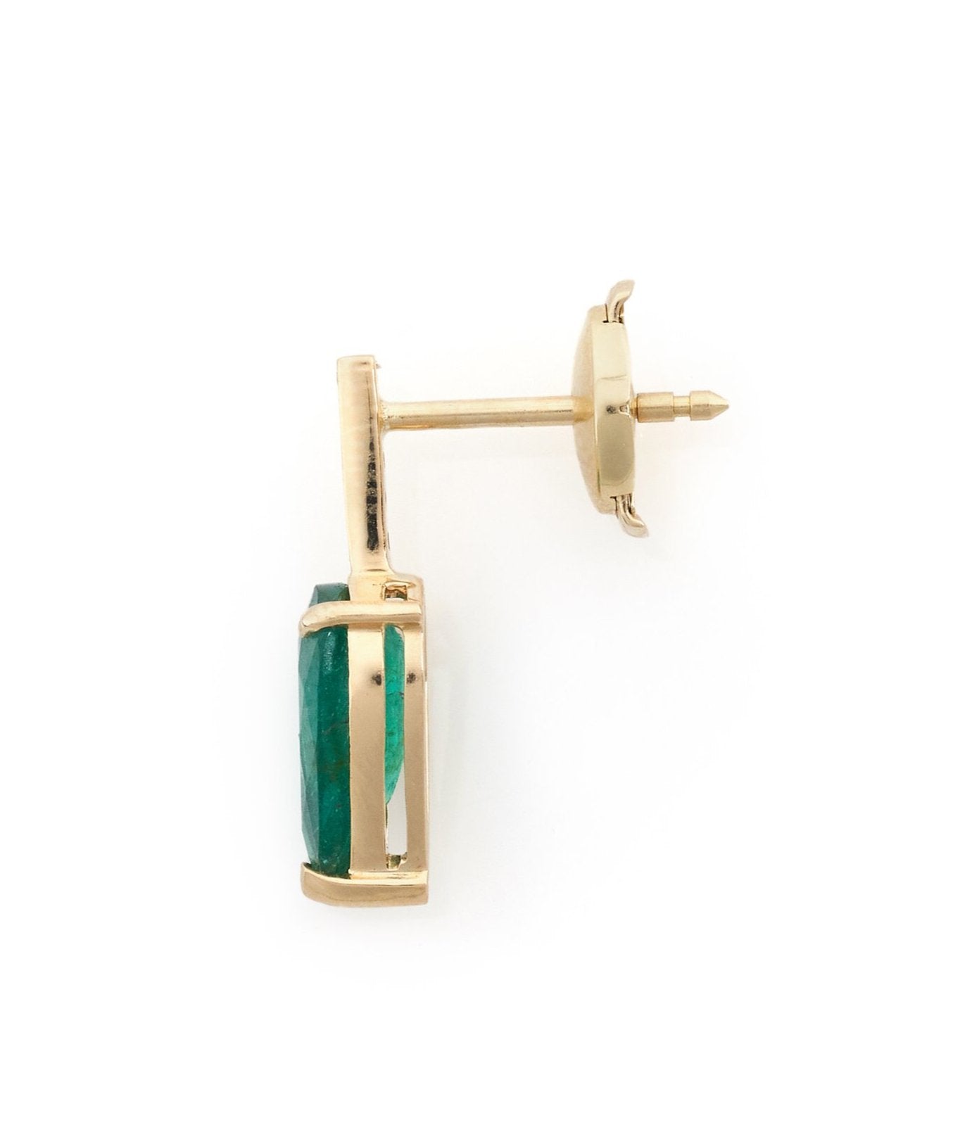 Emerald dewdrop & diamond earrings
