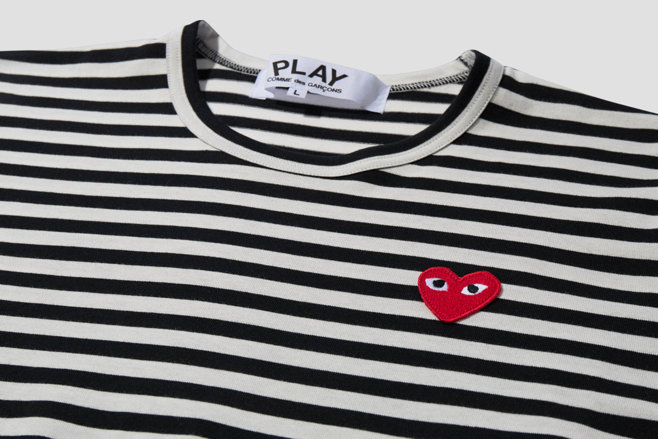 striped shirt with red heart