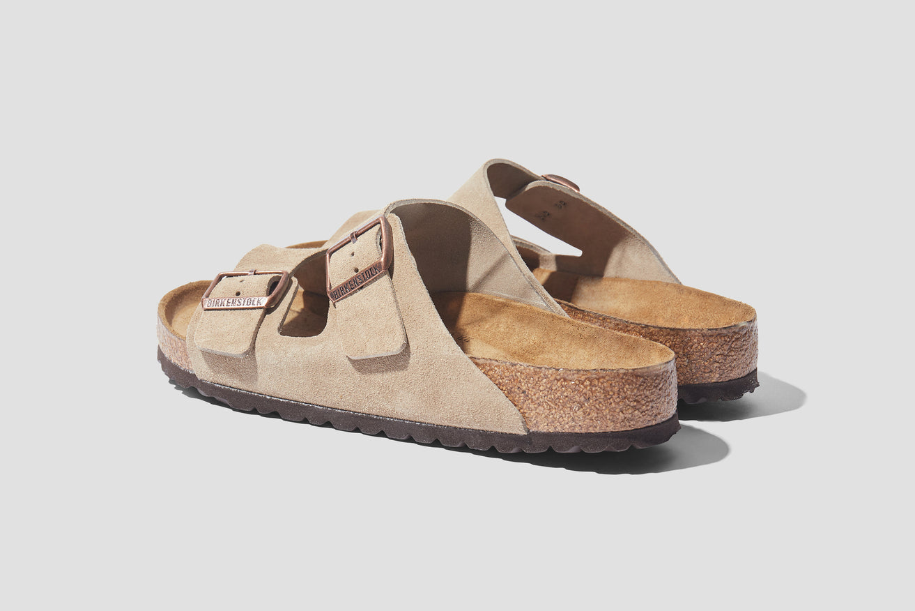 BIRKENSTOCK SANDALS ARIZONA SOFT FOOTBED - SUEDE LEATHER / TAUPE 951301 ...