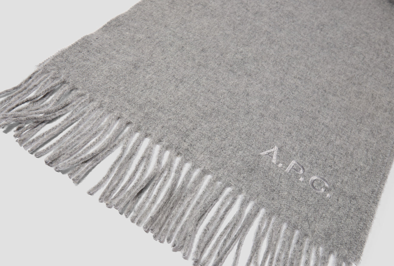 A.P.C. AMBROISE EMBROIDERED SCARF WOAFE-M15171 Grey – HARRESØ
