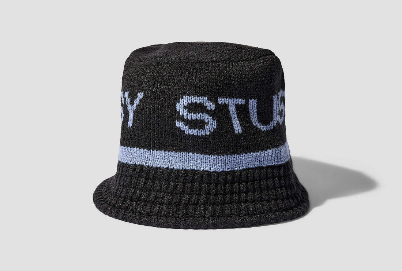 STÜSSY JACQUARD KNIT BUCKET HAT 1321095 Black – HARRESØ