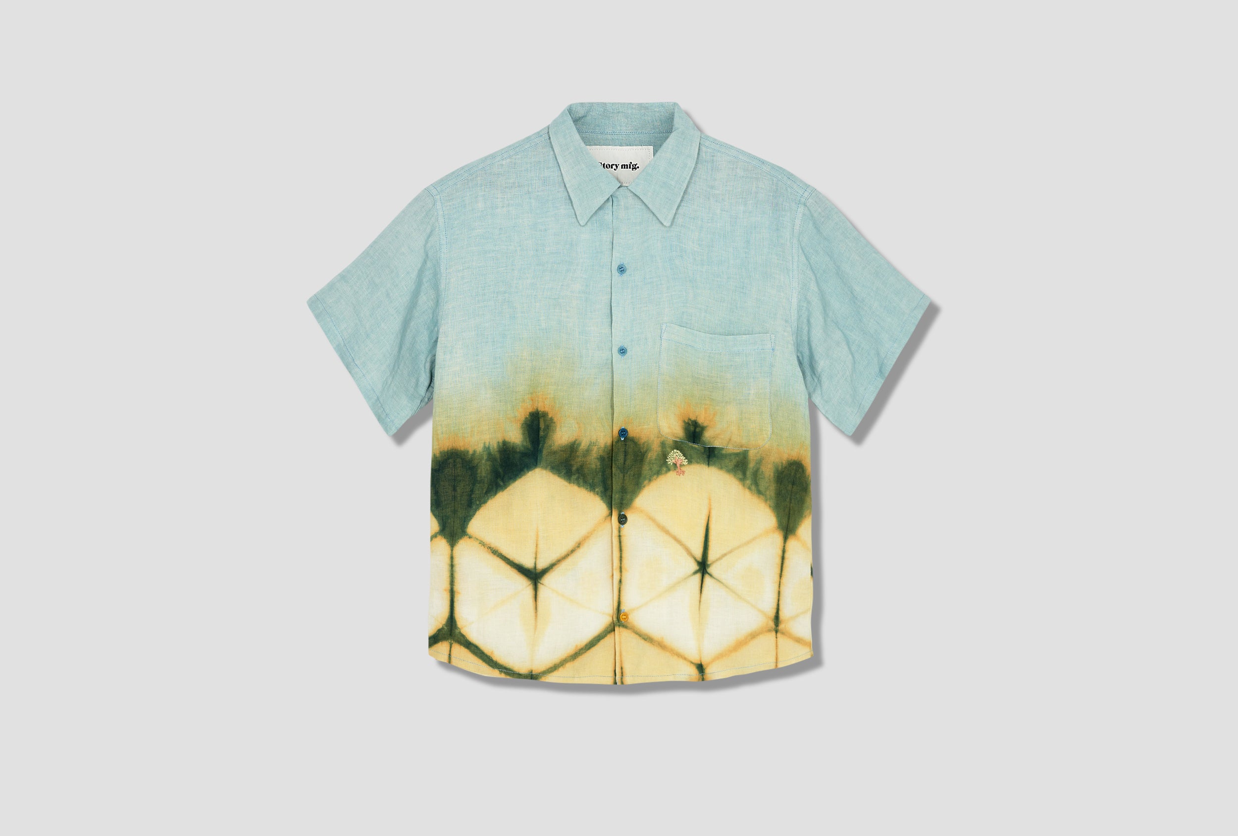 STORY MFG. SHORE SHIRT - SEAFOAM CLAMP SHORE-SFCLMP Light blue