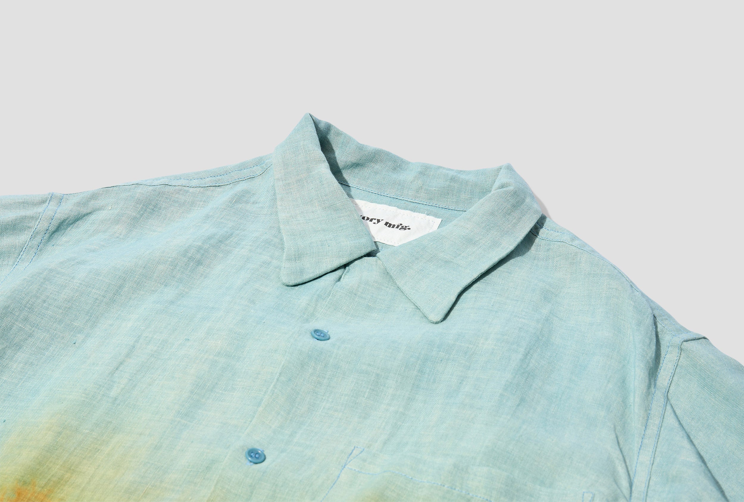 STORY MFG. SHORE SHIRT - SEAFOAM CLAMP SHORE-SFCLMP Light blue