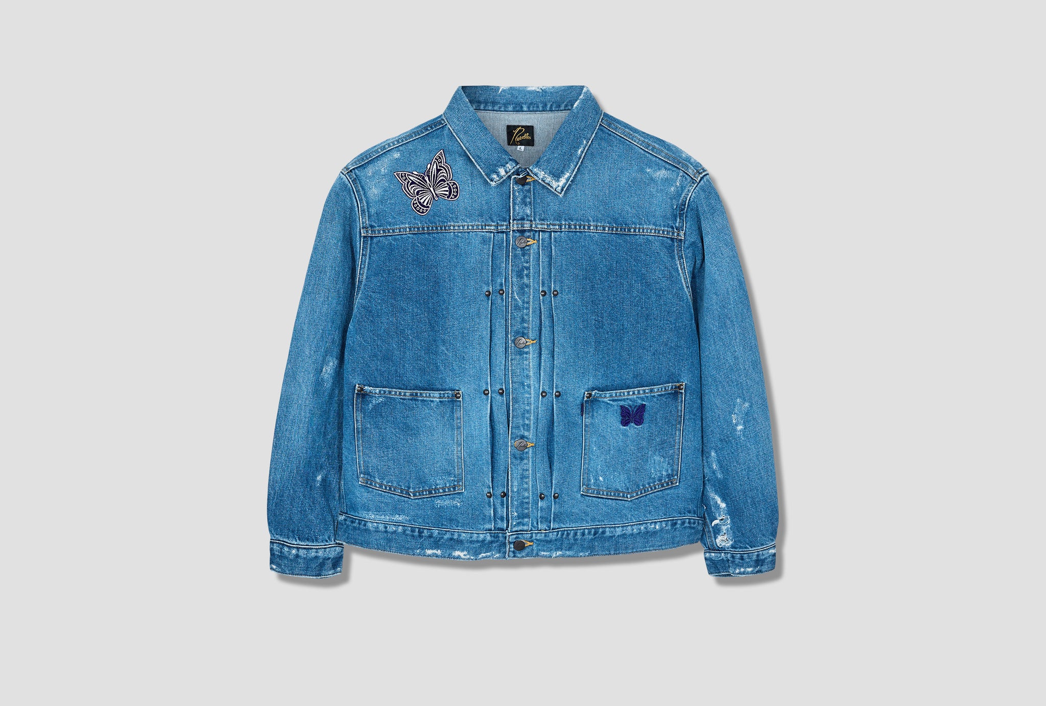 超目玉 Needles Papillon Patches Jean Jacket | southbayplanning.com