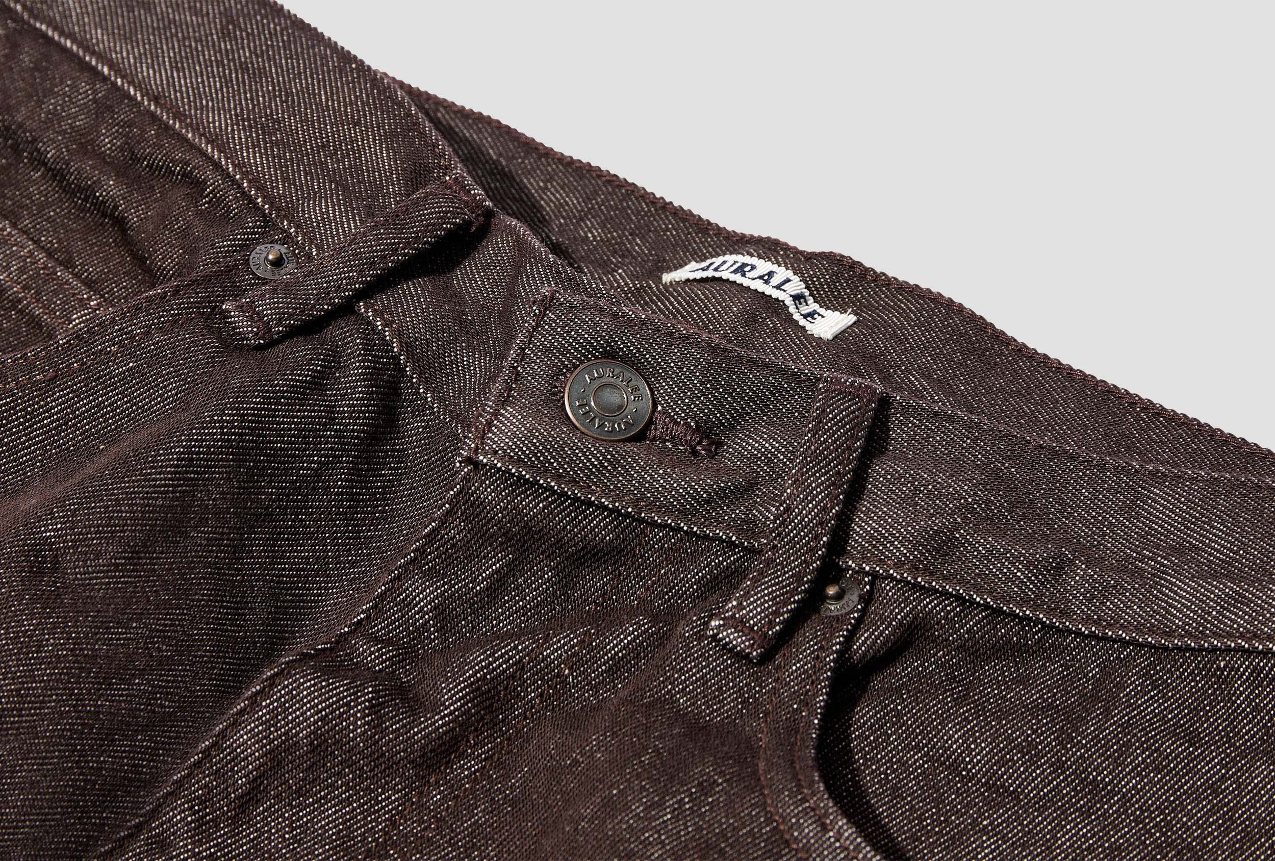 HARD TWIST DENIM WIDE PANTS 30 BROWN | nort.swiss