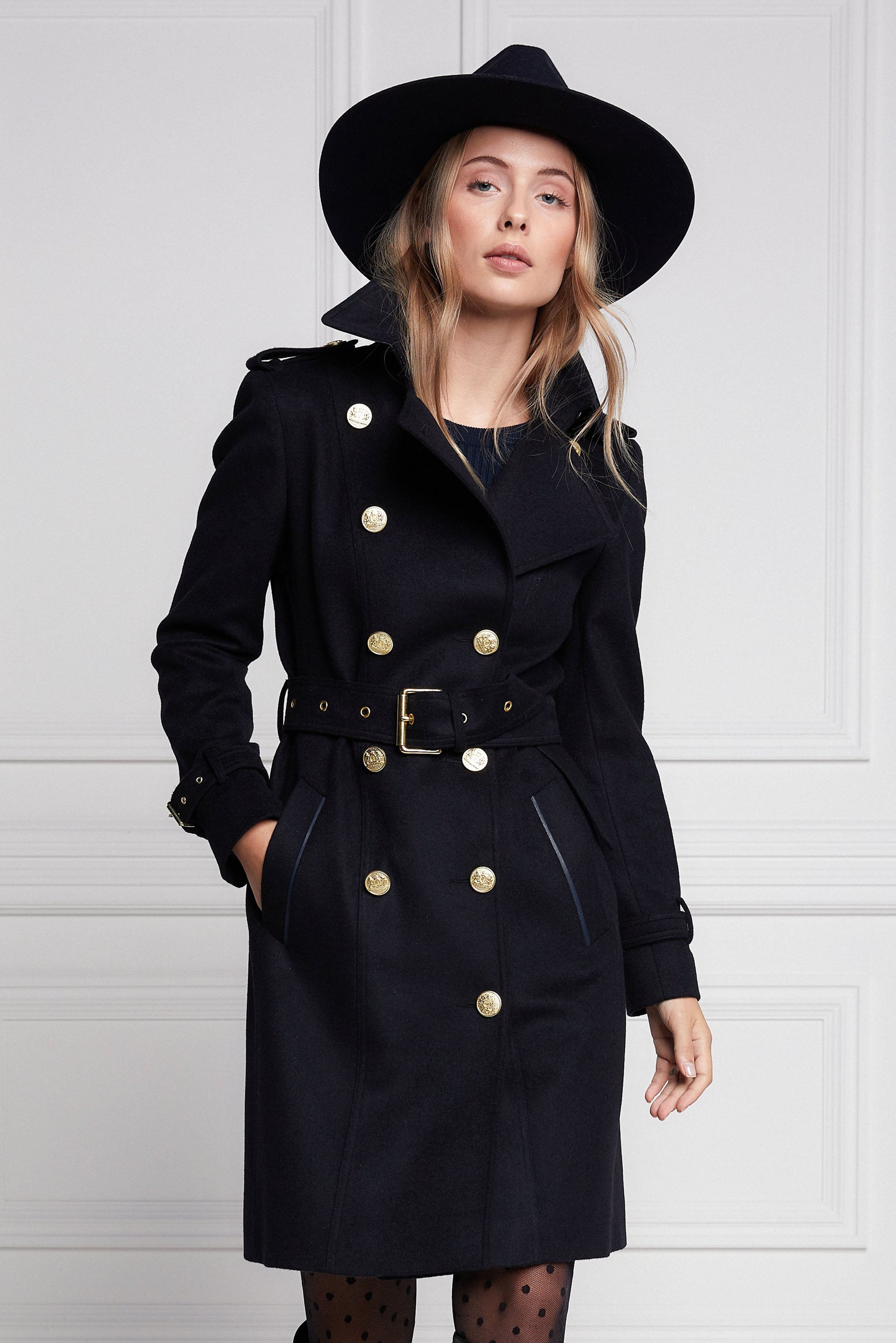 Marlborough Trench Coat (Soft Navy)