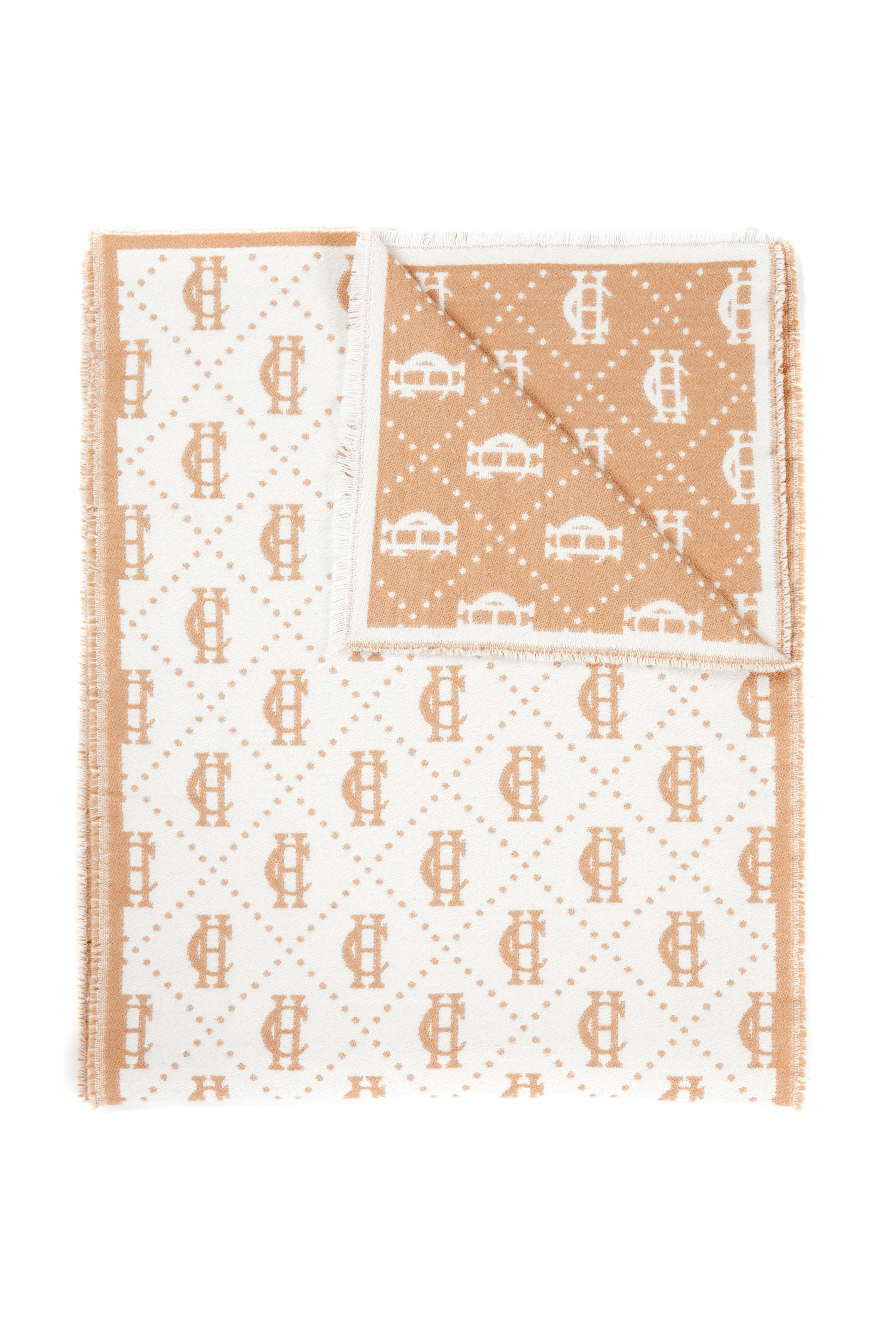 Lightweight Monogram Scarf (Camel Cream)