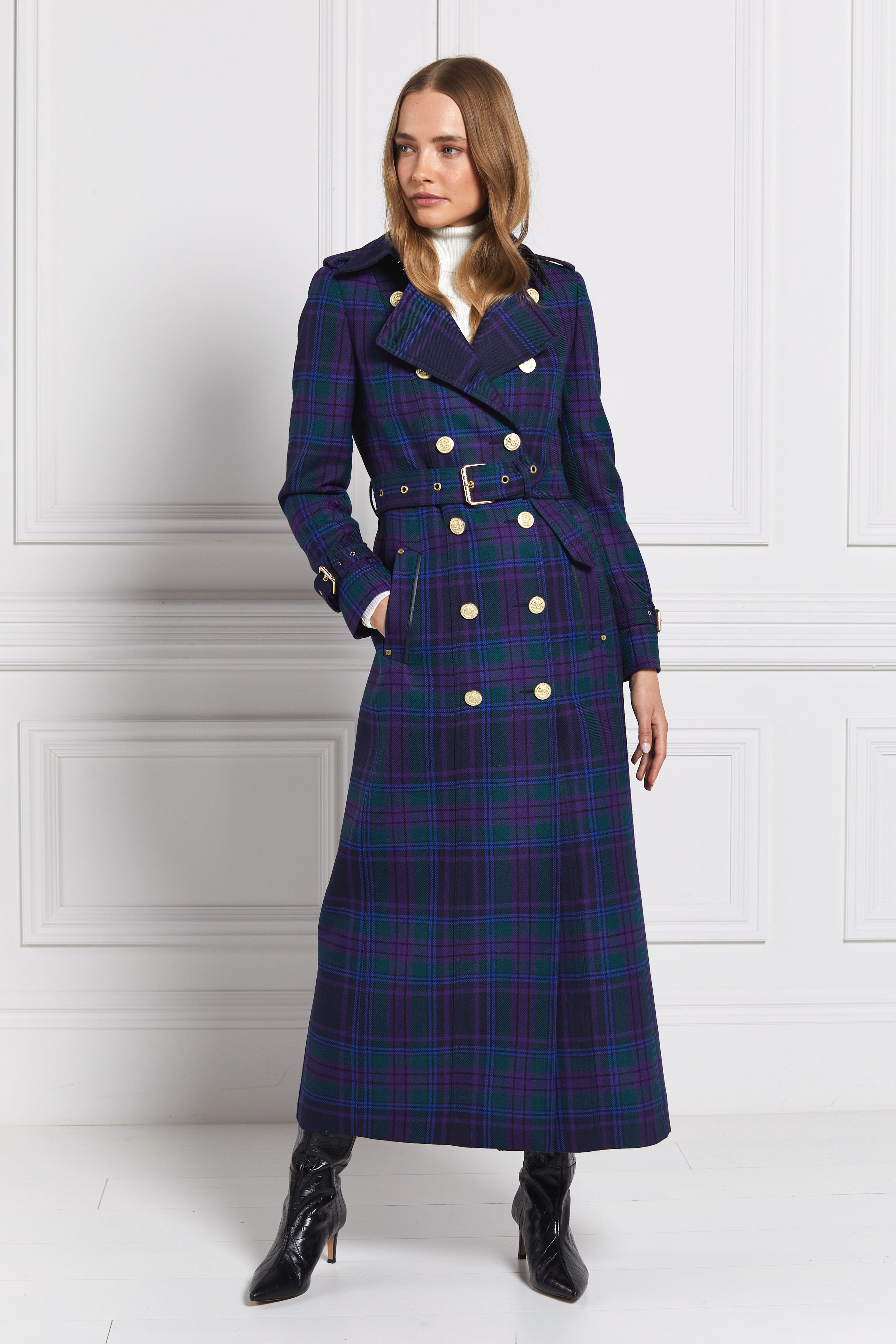 Full Length Marlborough Trench Coat (Heather Tartan) – Holland Cooper ®