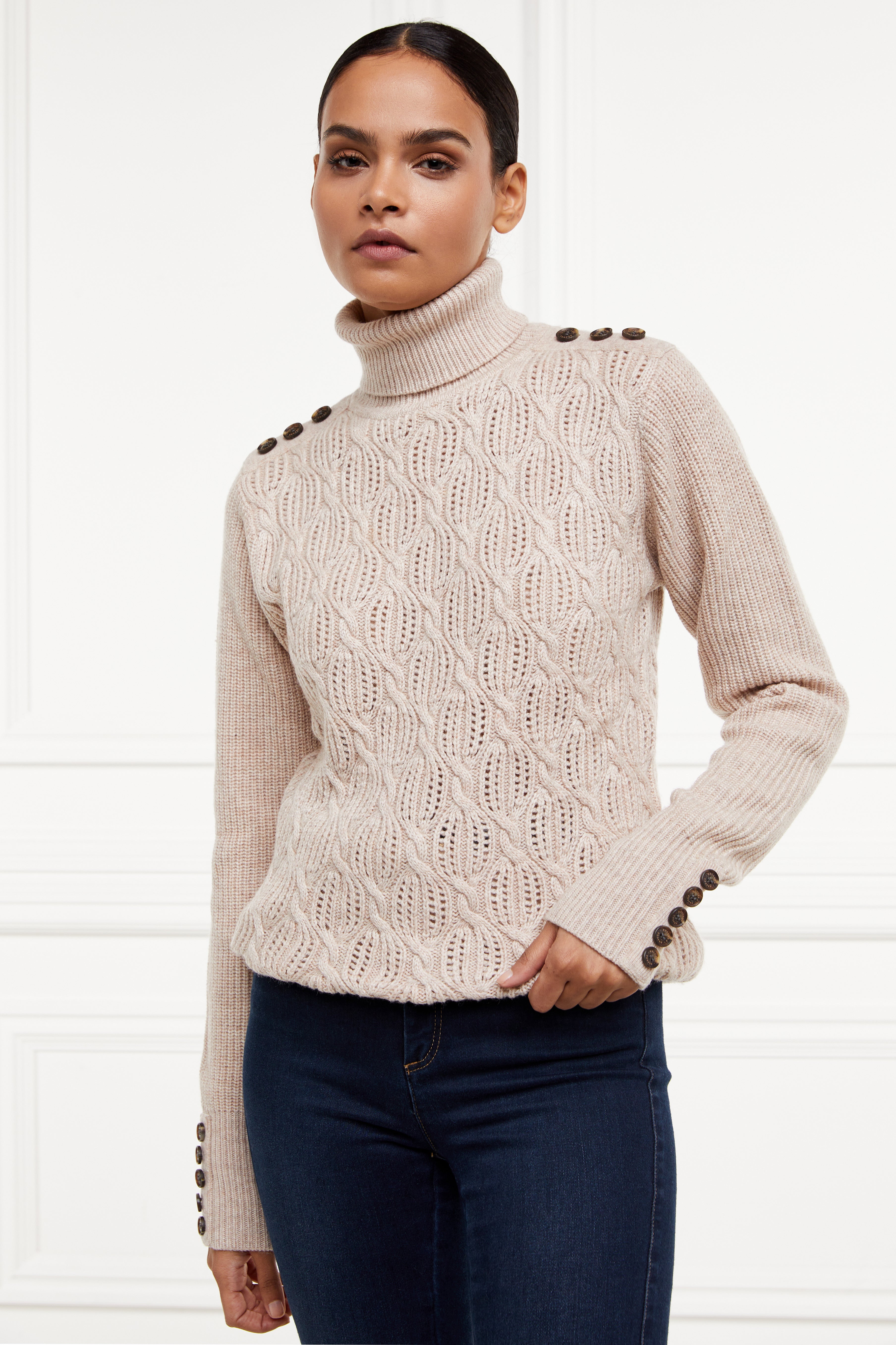 Cotswold Roll Neck Knit (Oatmeal)