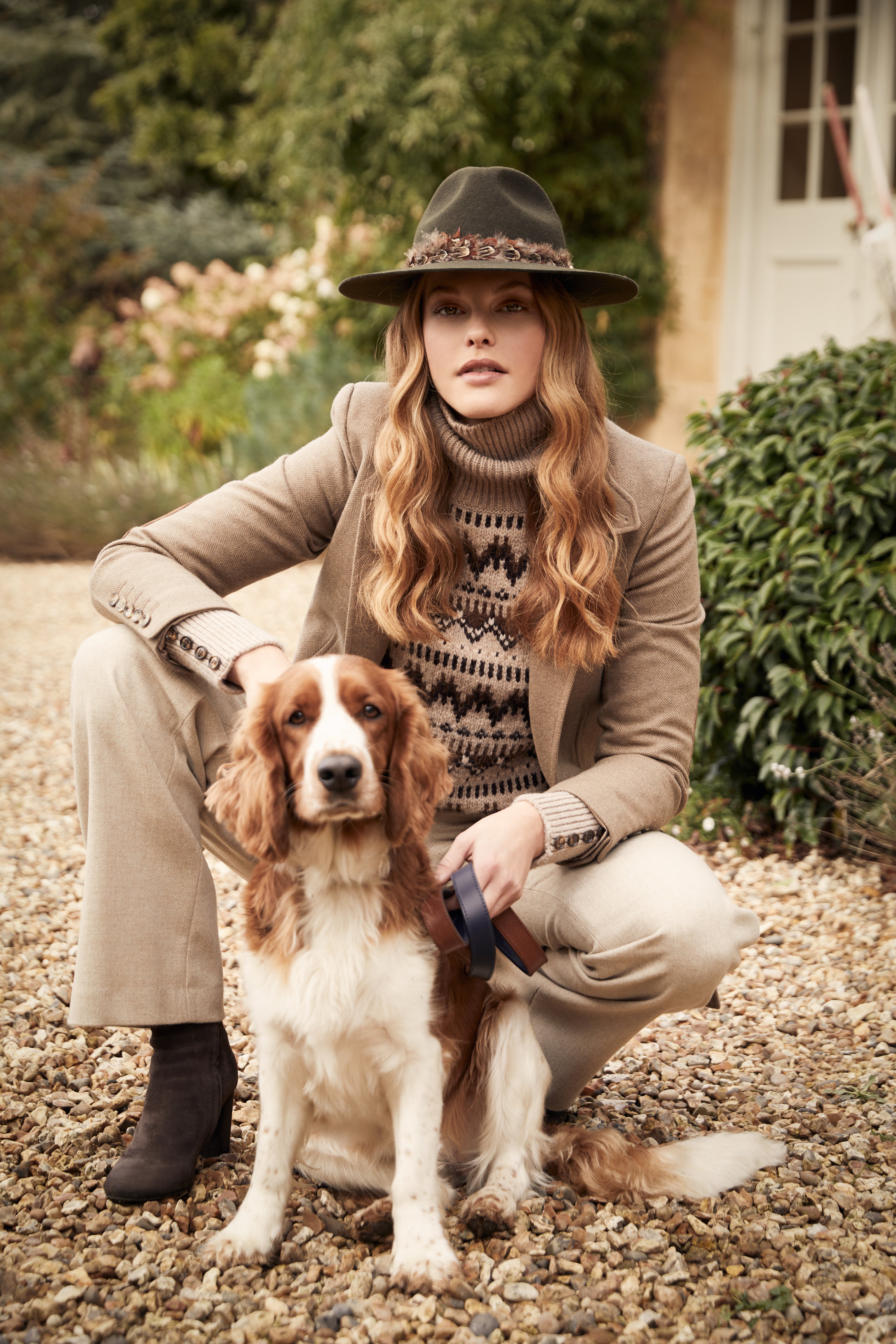 Trilby Hat Double Feather Band (Forest Green)