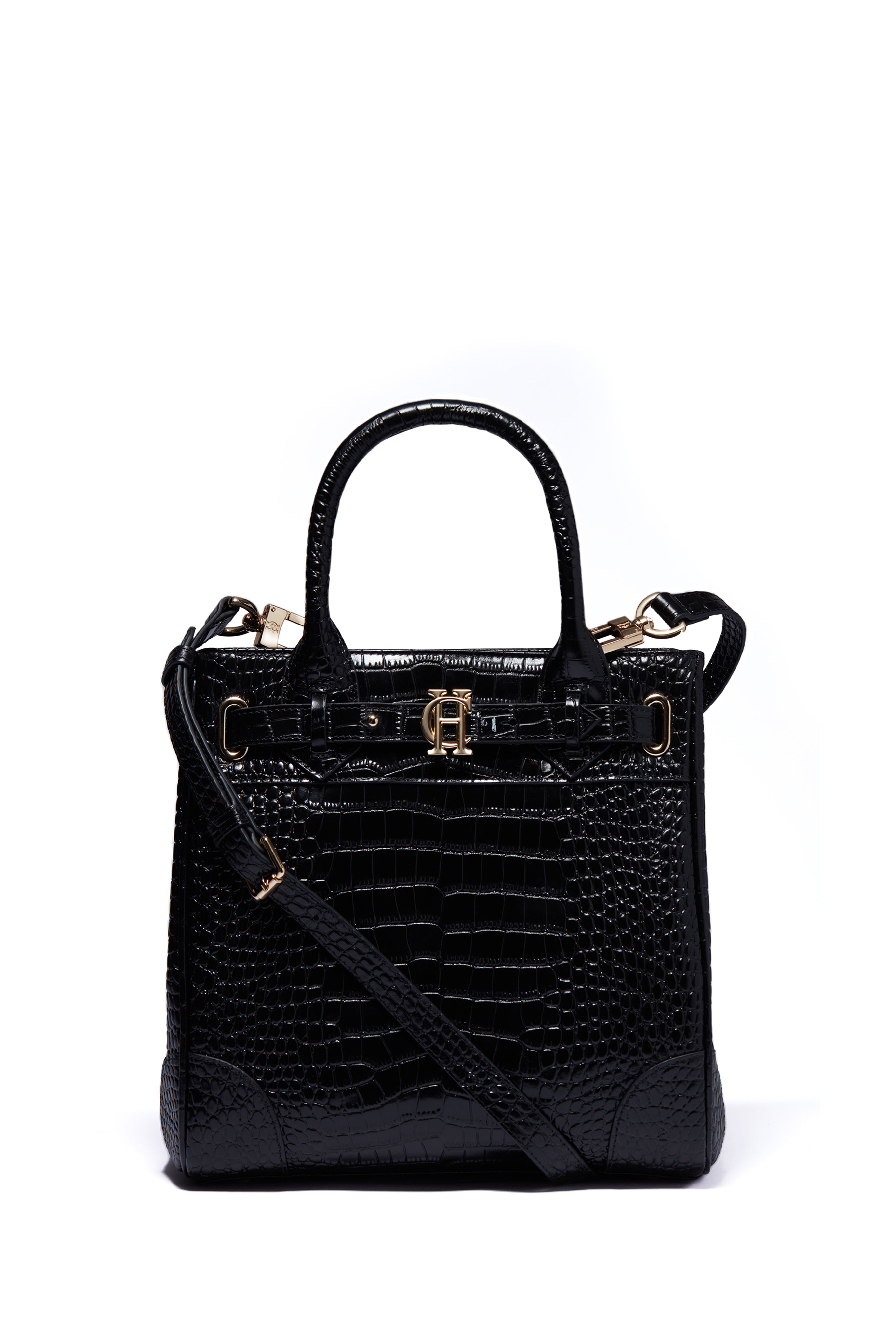 The Brompton Mini Tote (Black Croc)