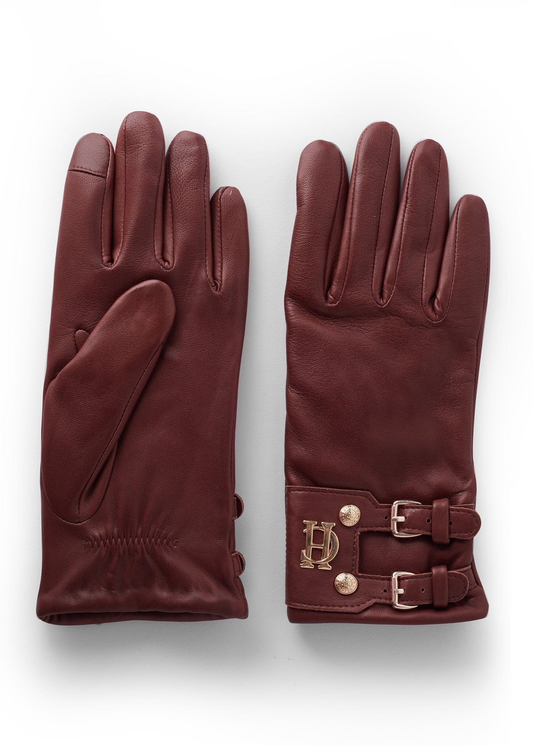 Monogram Leather Gloves (Chocolate)