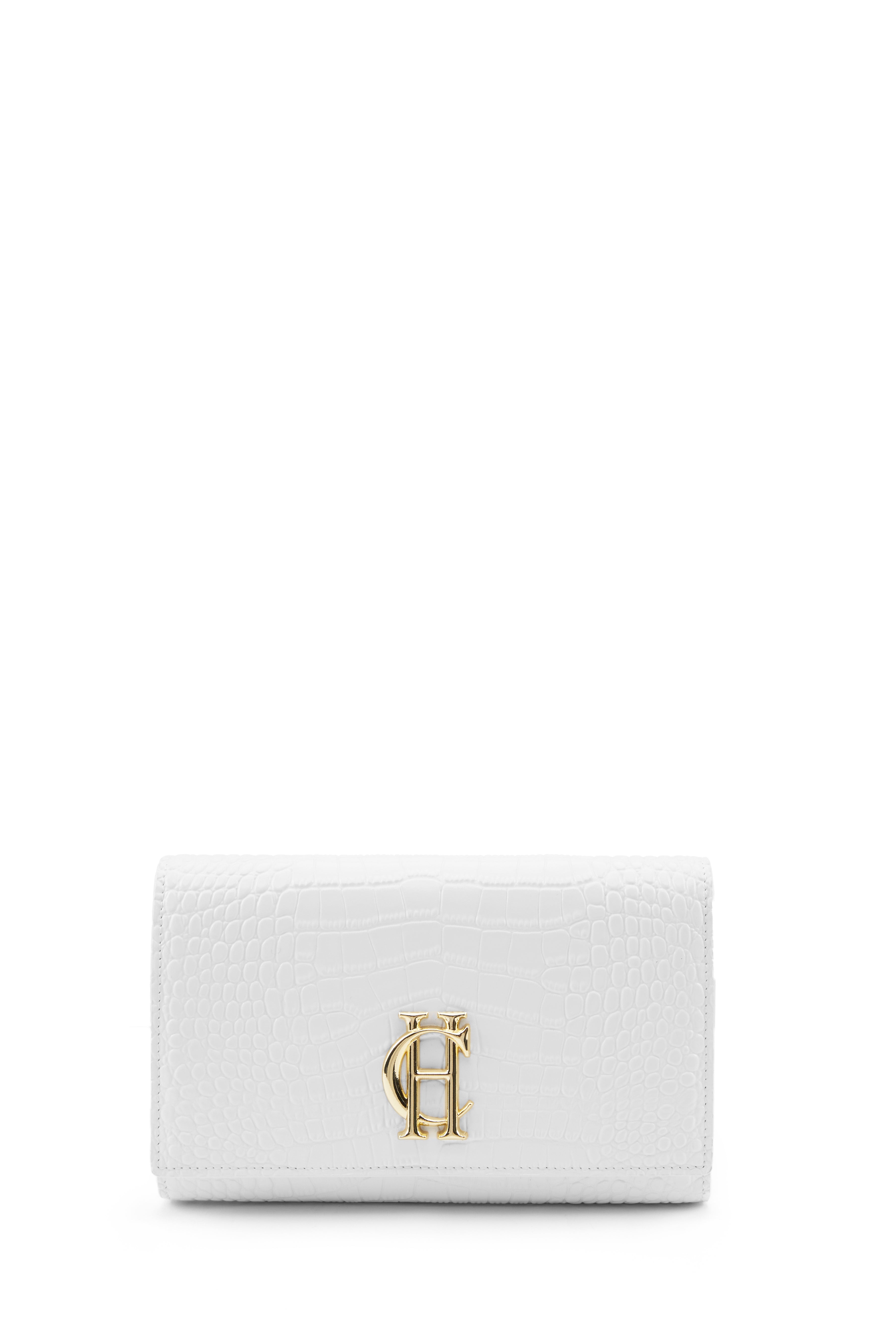 Highbury Clutch Bag (White Croc)