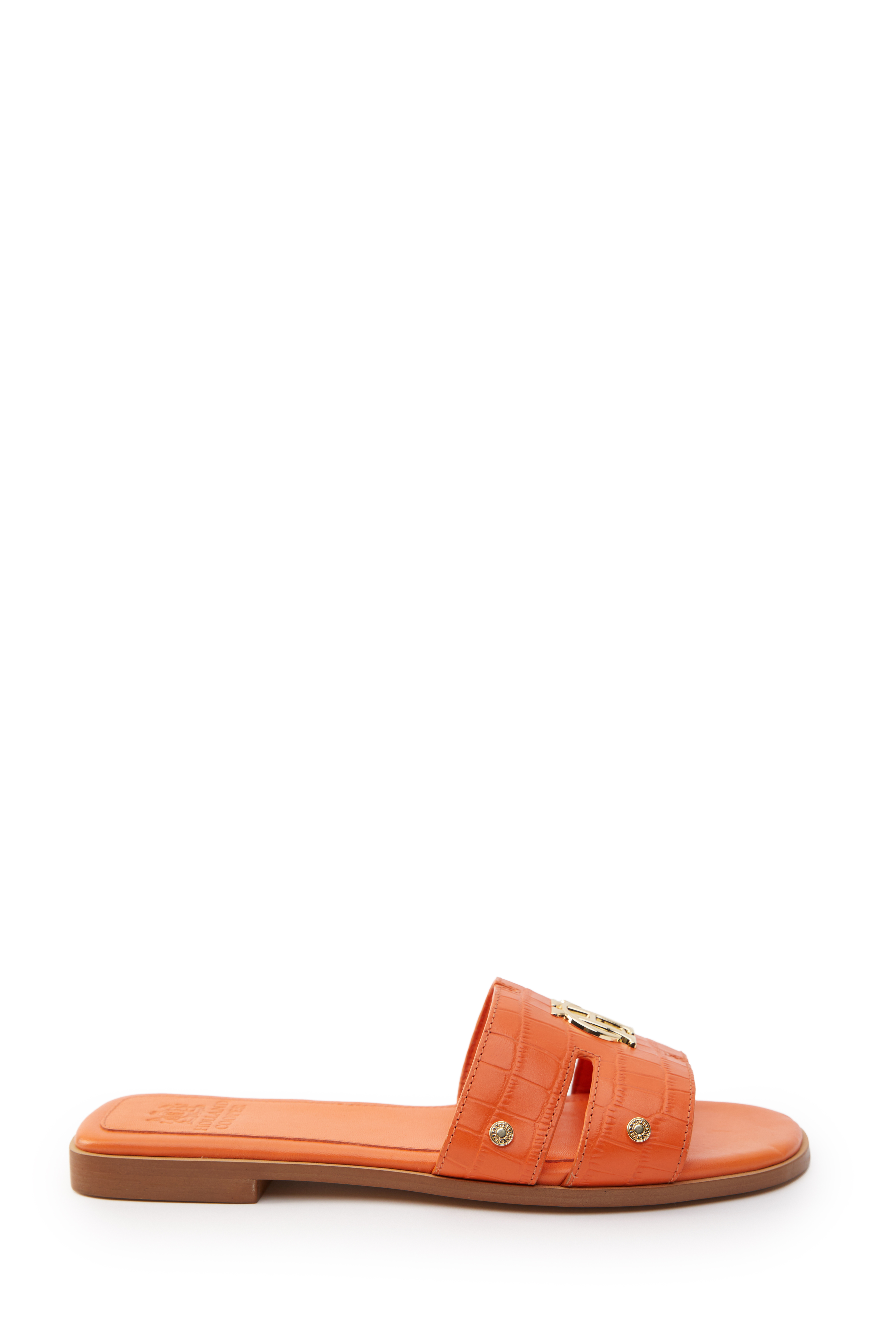 Monogram Slides (Orange Croc)