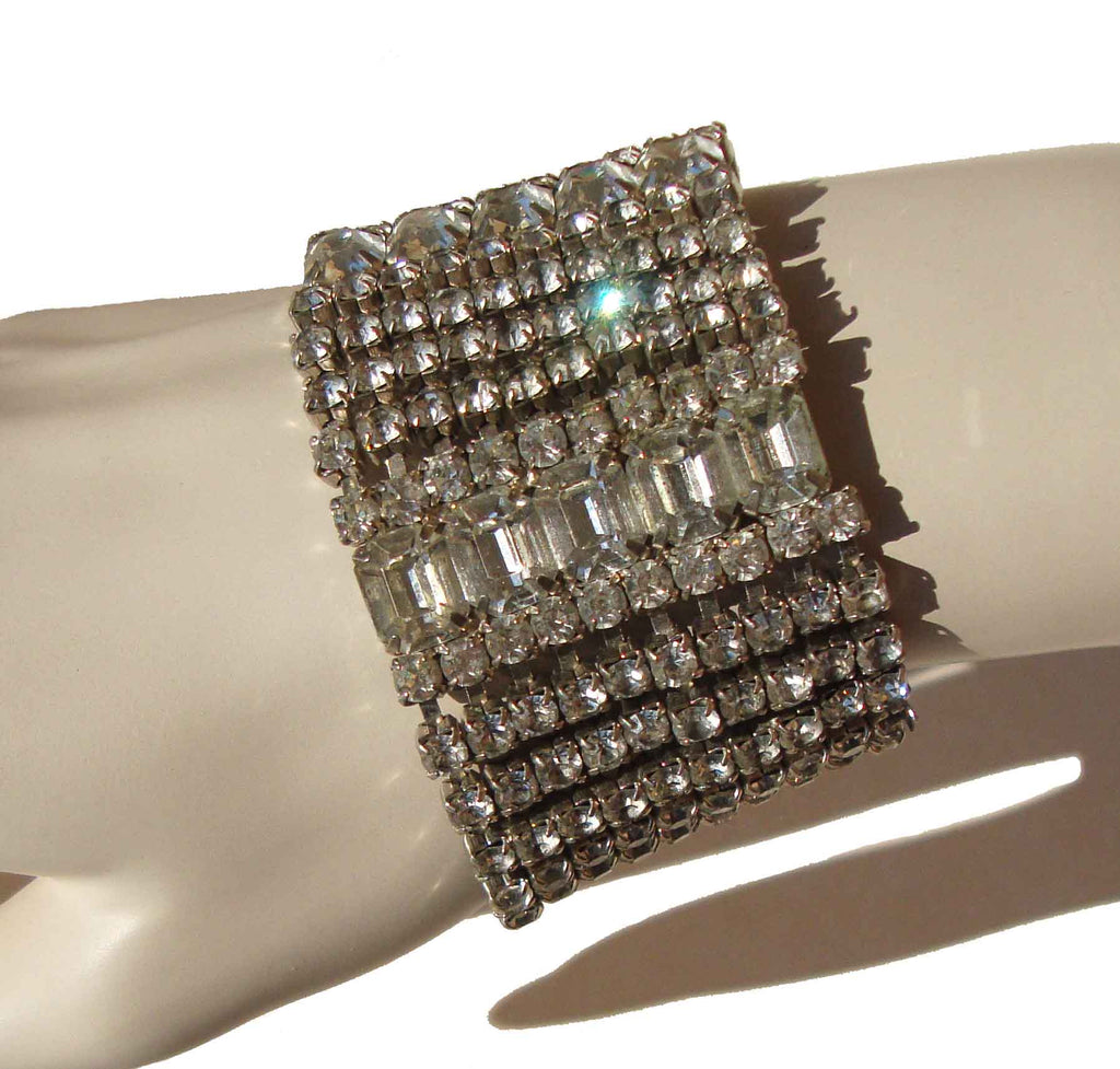 wide rhinestone bracelet