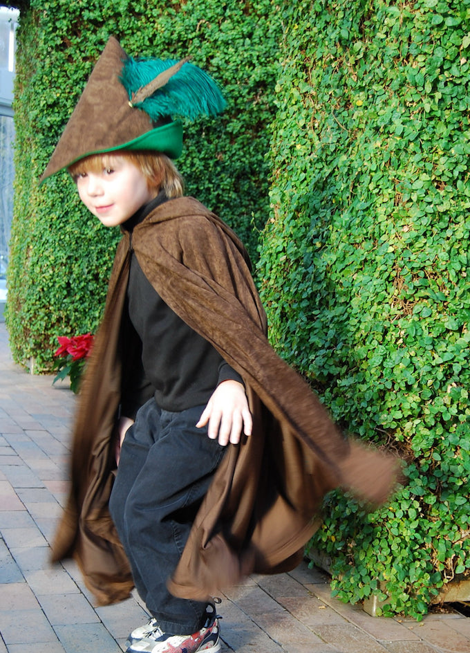 Boys Robin Hood Costume Cape Hat Dress Up Play