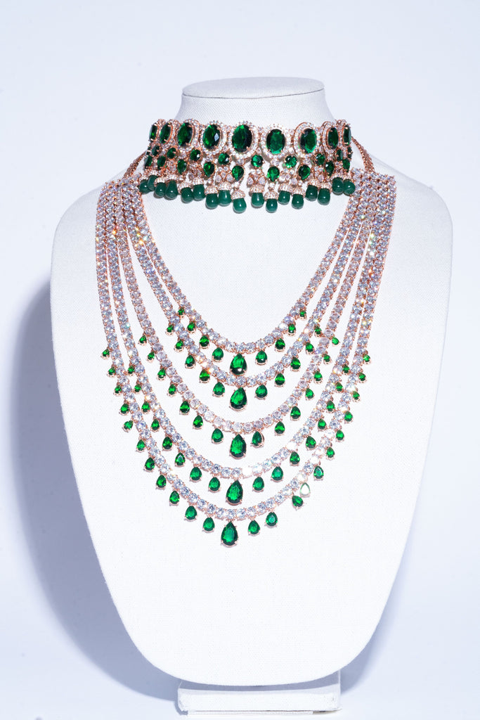 spole hule bekræfte Shivanne Sapphire Blue White Gold Designer Necklace & Earring Set by Jaipur  Rose Designer Indian Jewelry | Jaipur Rose