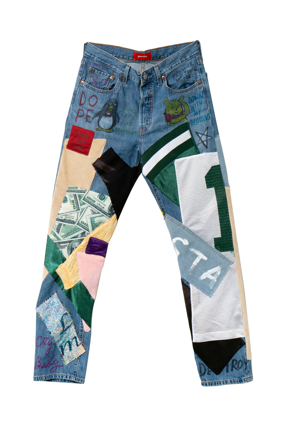 Re-Worked Multi Patch Denim Jean - Dope 