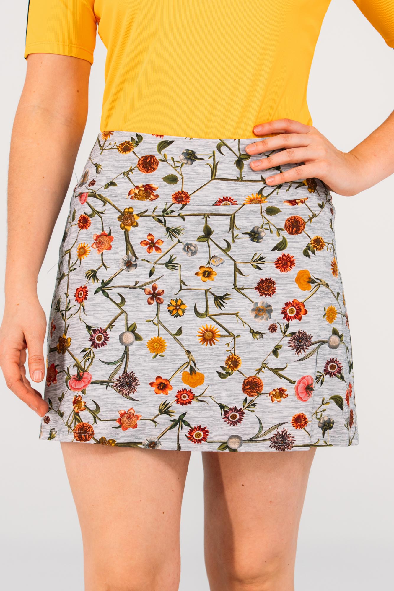 Connect Floral Skirt Grey | Foray Golf