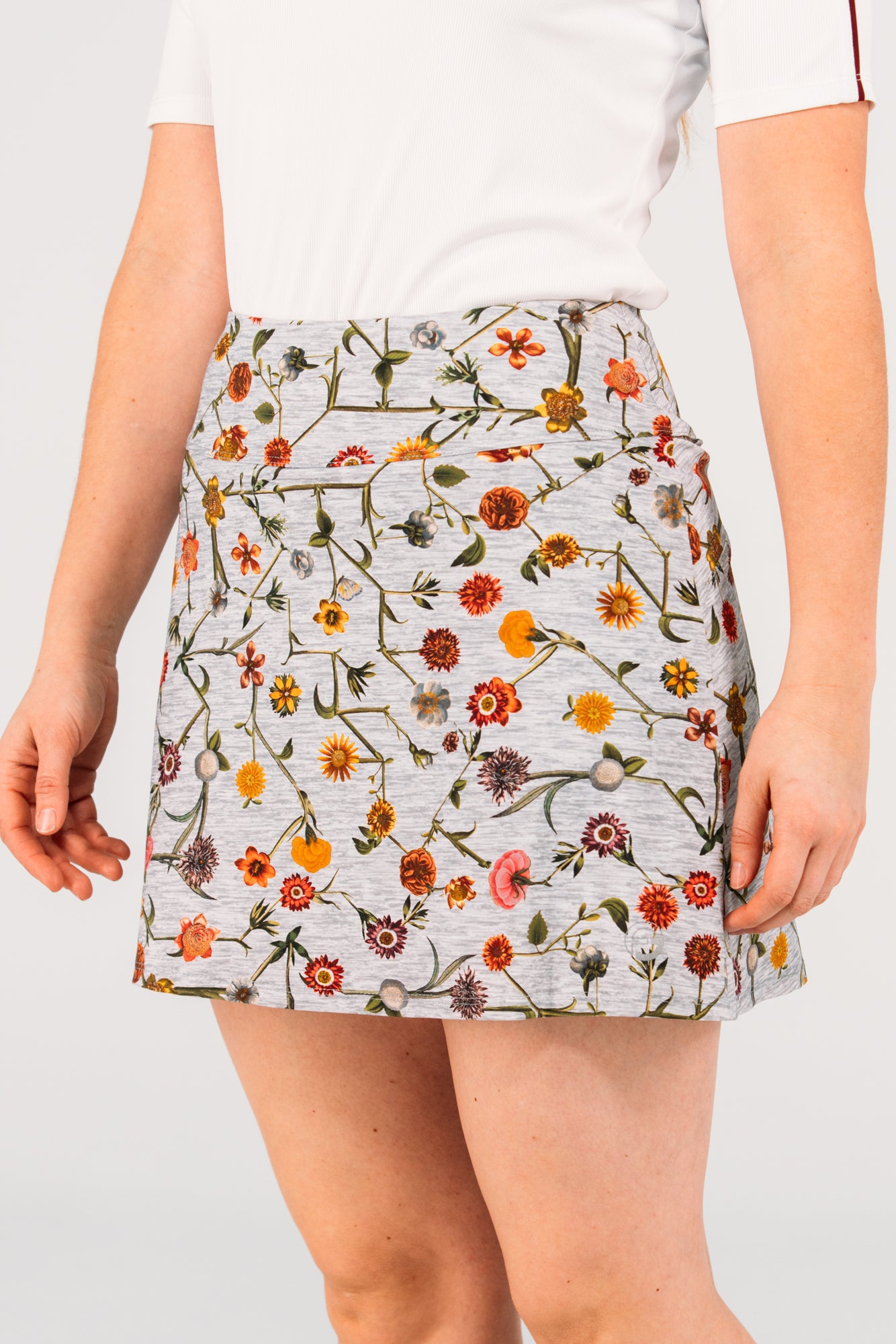 Connect Floral Skirt Grey | Foray Golf