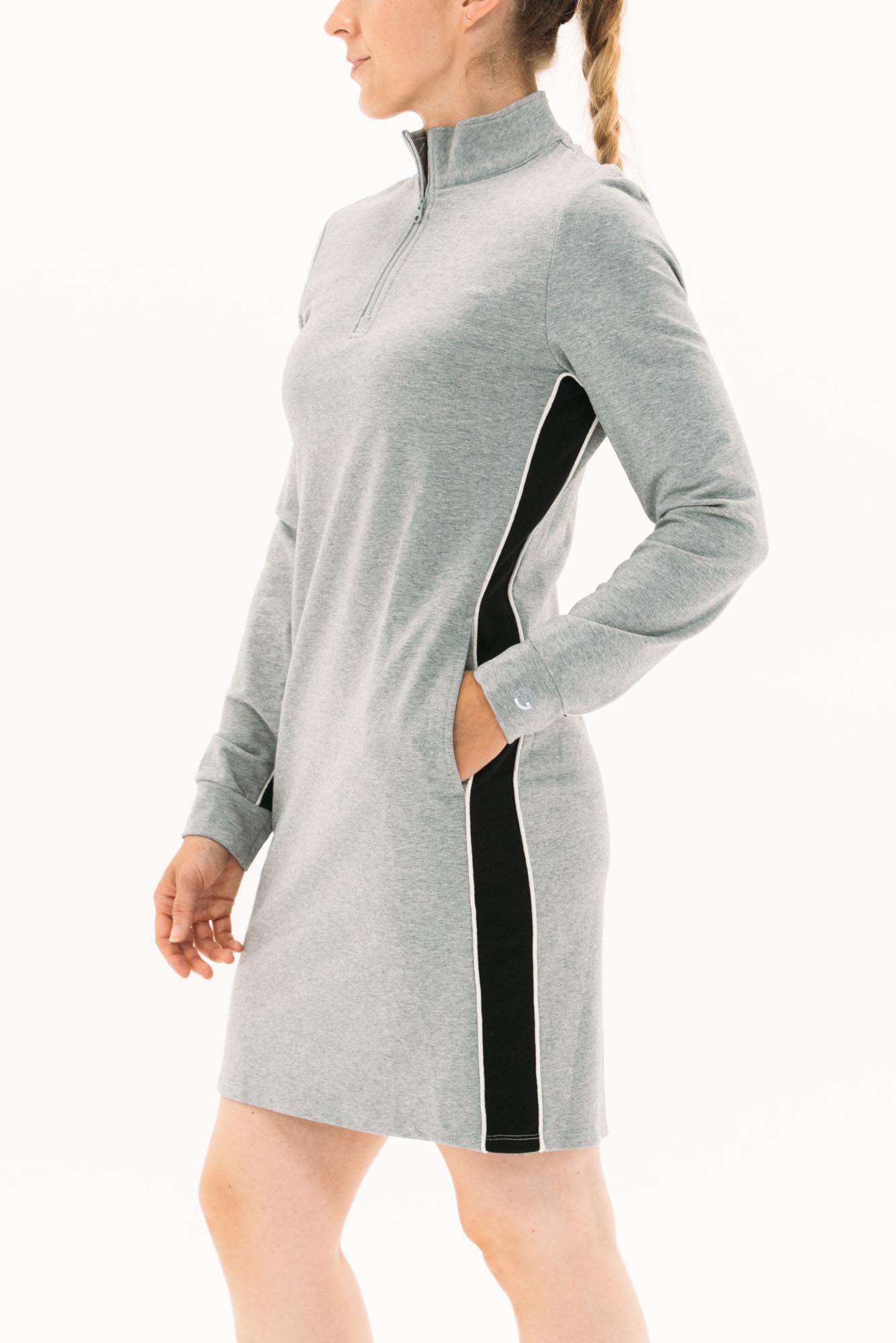 Women's High-Neck Terry Cloth Half Zip Sweatshirt - Women's