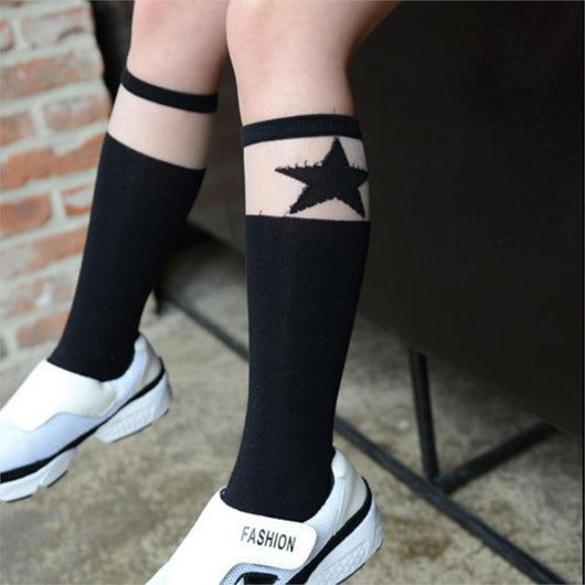 kids knee high white socks