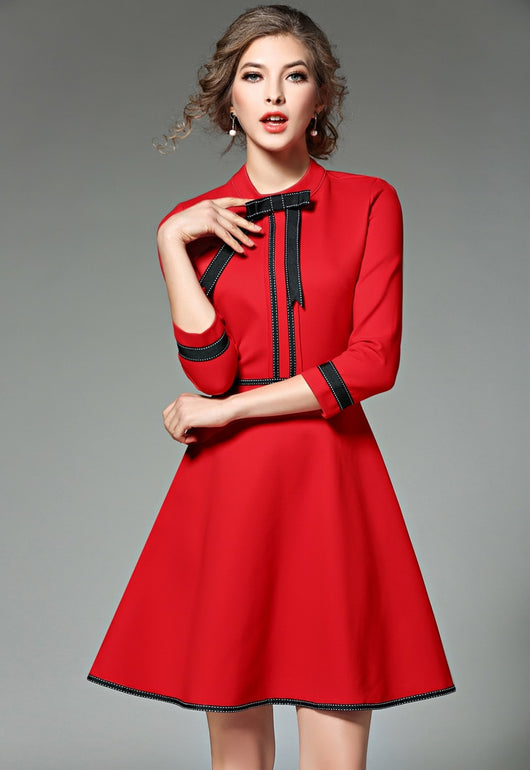 ladies red christmas dress