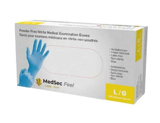 Blue nitrile medical examination gloves MS 100 gloves per box