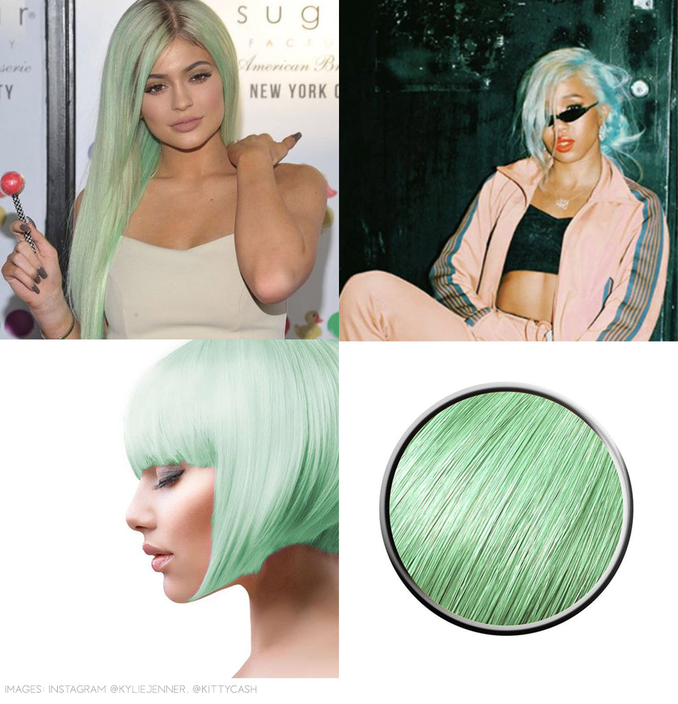 Peppermint green hair colour