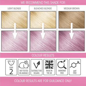 Candy Floss Pastel Pink Hair Dye Semi-permanent DIY Kit