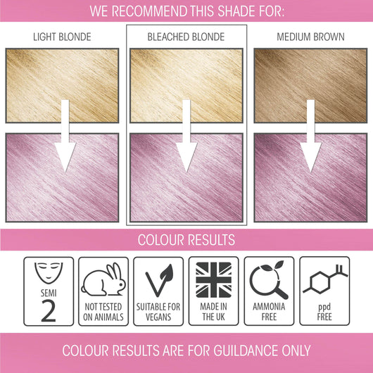 Candy Floss Pastel Pink Hair Dye Semi Permanent Diy Kit