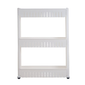 Mobile Shelving Unit Organizer With 3 Large Storage Baskets Slim