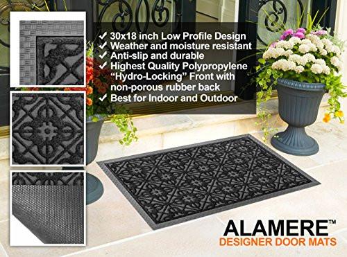 Doormats Charcoal Black Polypropylene Waterproof Low Profile