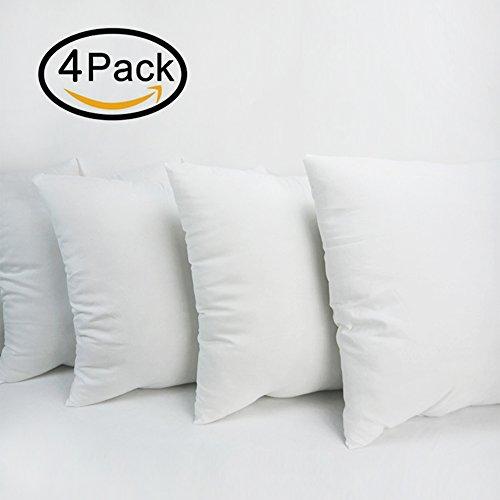 4 Packs Hippih Square Pillow Insert 18x 18 Inch Zingydecor