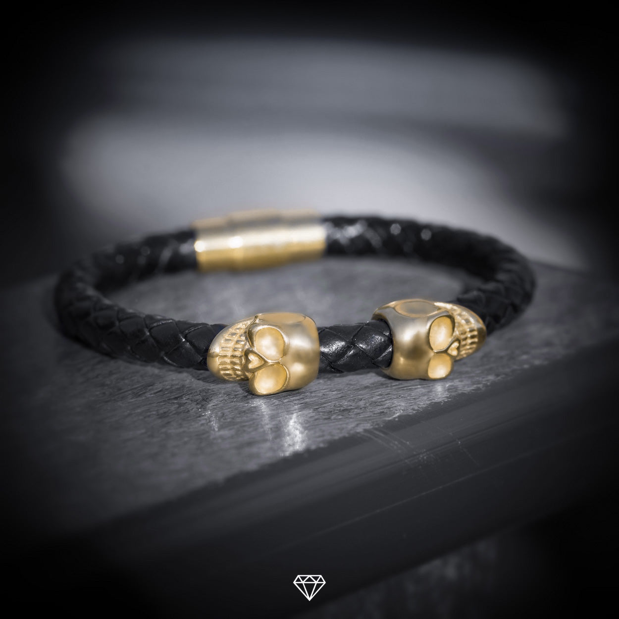 black and gold skull bracelet