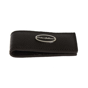 Dolce & Gabbana Brown Leather Magnet Money Clip