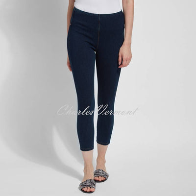 Indigo Paisley Denim Legging | HUE