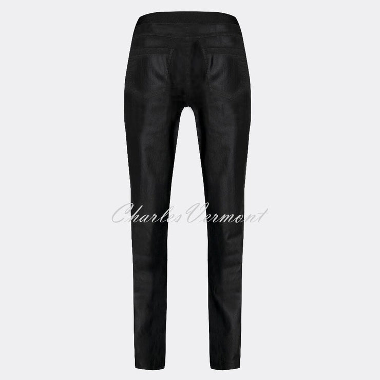 black leather effect trousers