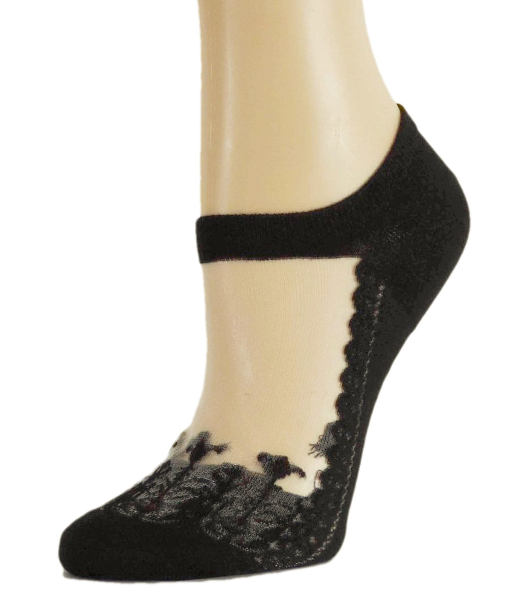 Embroidery Ankle Sheer Socks