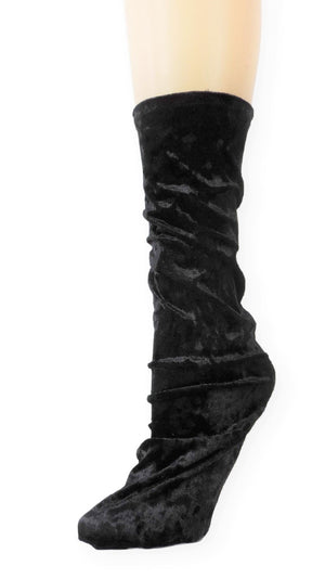 crushed velvet sock boots