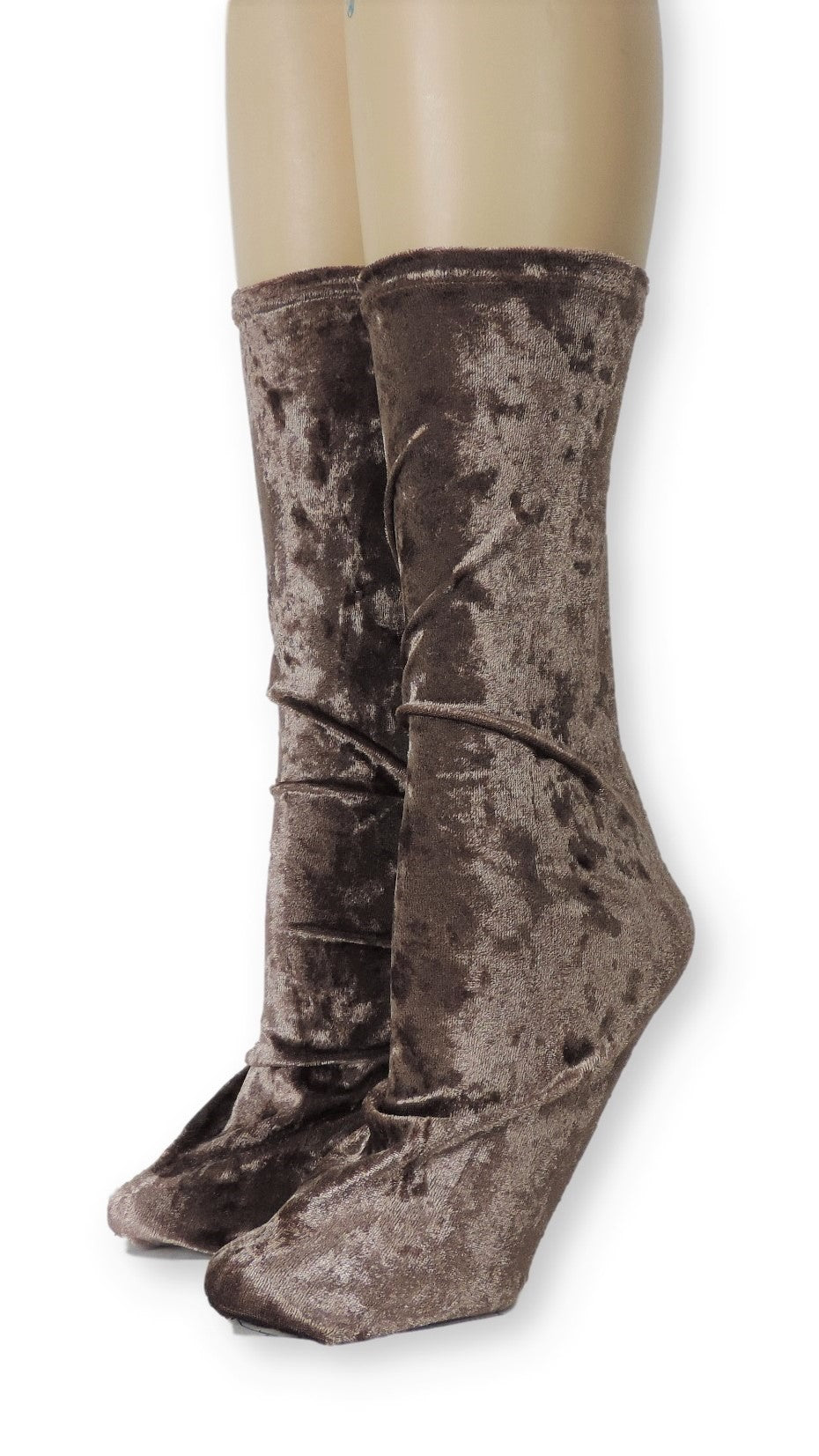 crushed velvet sock boots