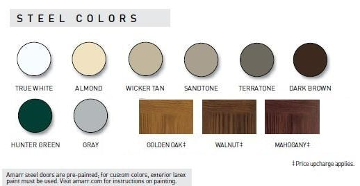 Amarr garage Doors Color Chart