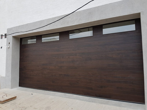 Cleo Horizontal Grooves And Texture Steel Garage Door Modern