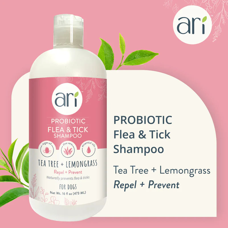 Ari Probiotic Flea & Tick Shampoo Tea Tree & Lemon Grass 16 oz